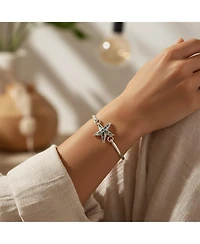 Bling Jewelry Nautical Sea Life Iridescent Abalone Shell Starfish Bangle Bracelet
