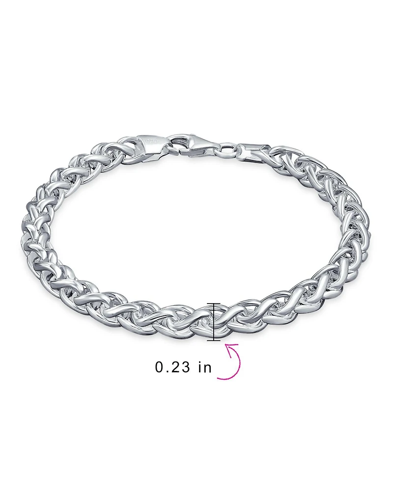 Bling Jewelry Solid Heavy 6MM Braid Rope Wheat Chain Link Bracelet . 8.5 Inch