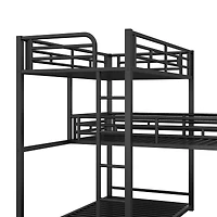 Streamdale Furniture L-shaped Metal Triple Bunk Bed