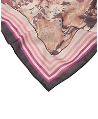 Fable England Women's Deco Blooms Candy Stripe Border Lightweight Scarf