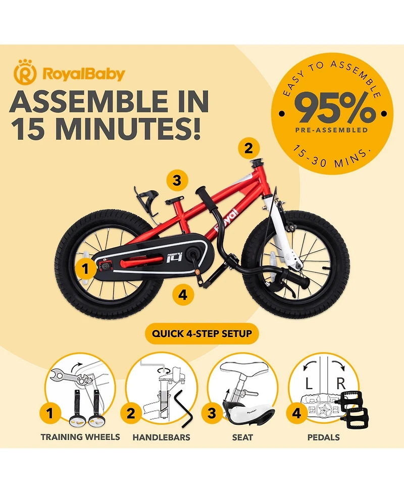 RoyalBaby Freestyle Outdoor Kid's Bicycle with Training Wheels