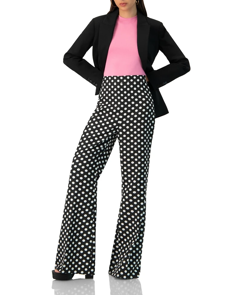 Ivonne Women's Polka Dot Flared Pants