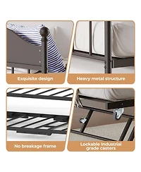 homfan Metal Daybed with Headboard