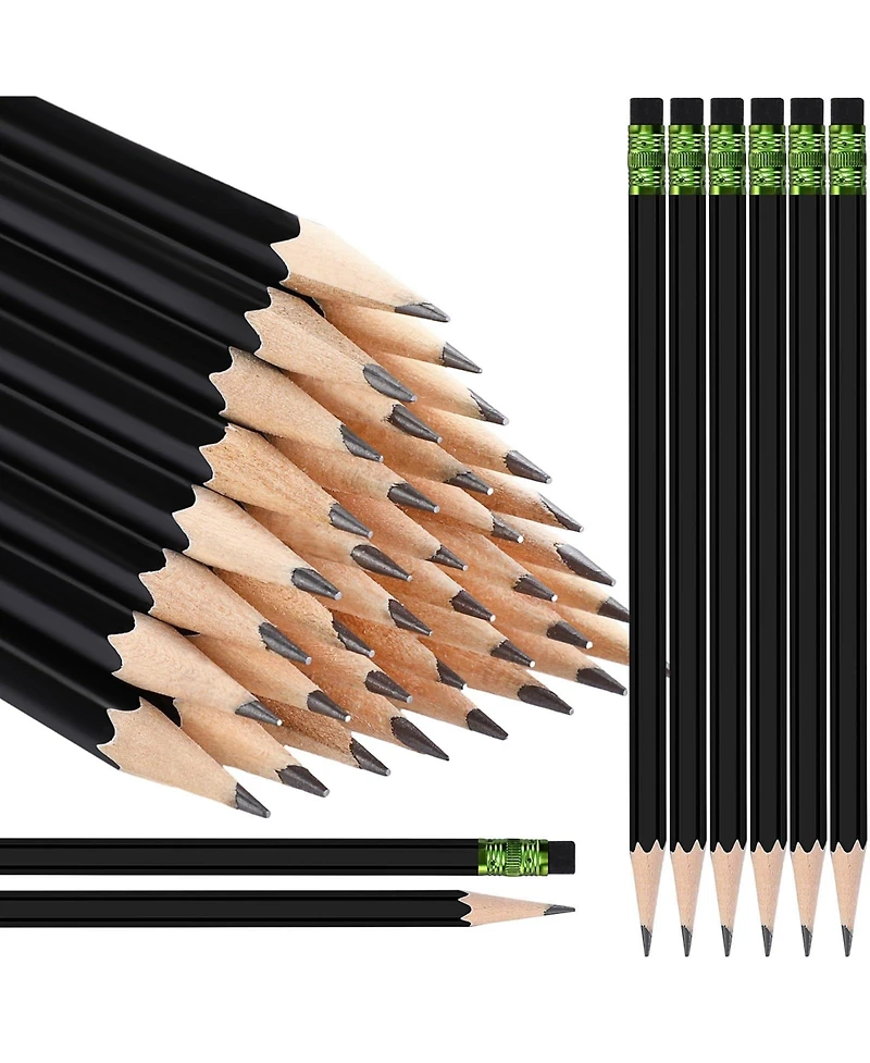 Gnuadz Hb Pencils Wood Cased Eraser Hexagonal Graphite Sketching 60-count