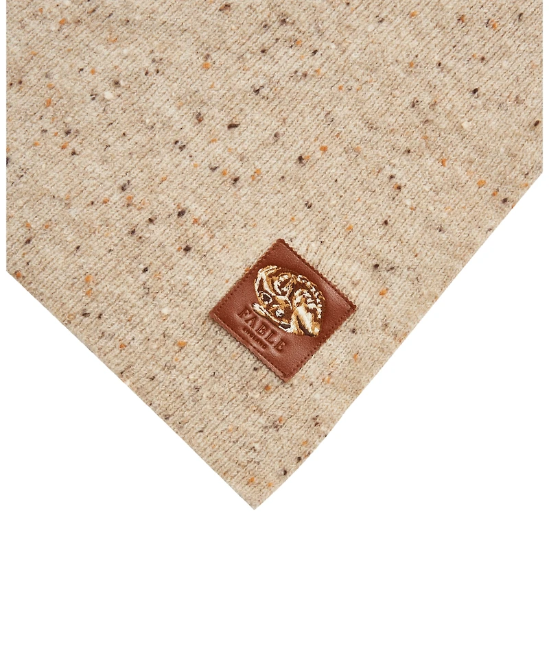 Fable England Women's Taupe Knitted Scarf