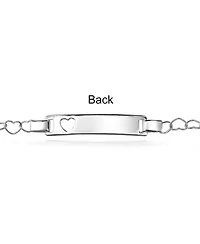 Bling Jewelry Delicate Petite Heart Blank Name Identification Id Bracelet . 6"