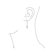 Bling Jewelry Long Chain Dangle Spiritual Religious Cross Threader Earrings