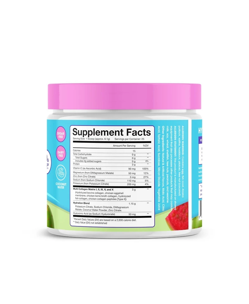 Obvi Collagen Hydration Powder - Replenish Essential Nutrients - Skin, Nail and Hair Support - Gluten-Free and Sugar-Free - Prickly Pear