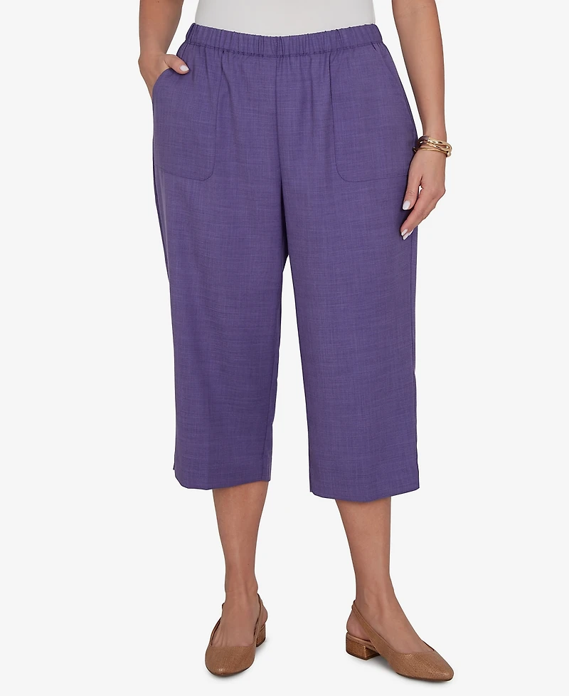Alfred Dunner Plus Grand Bazaar Textured Pull On Capri Pants