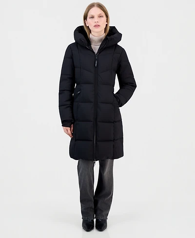 Calvin Klein Women's Hooded Zippered Puffer Coat