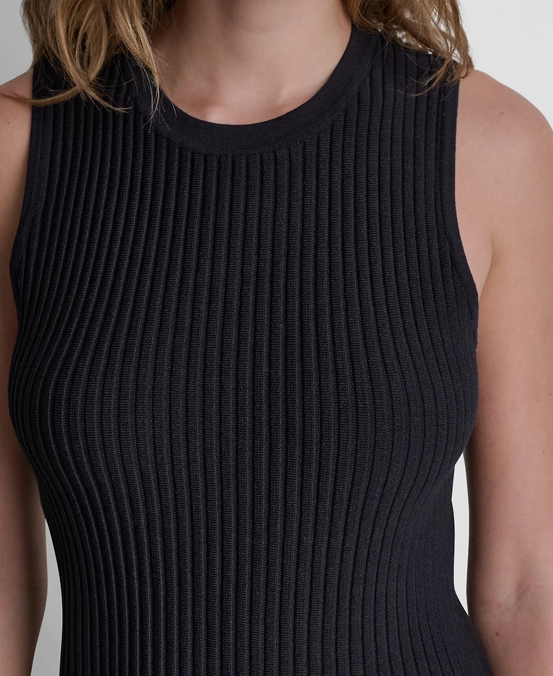 Dkny Women's Sleeveless Fringe Sweater Dress