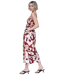 Dkny Women's Sleeveless Straight Neck Smocked Rumple Dress