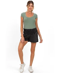 Pinkblush Maternity Navy Smocked Waist Mineral Wash Shorts