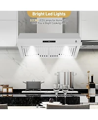 Xo 30 Inch Wall Mounted Range Hood, Ducted, Ductless Convertible Duct for Kitchen