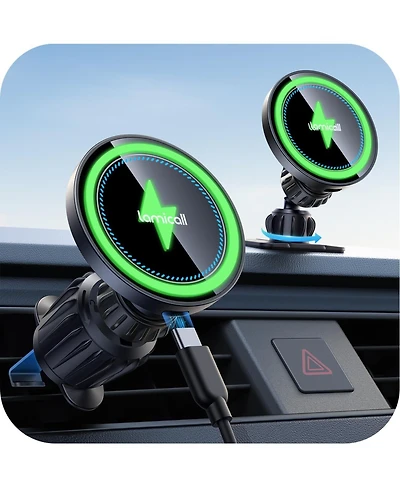 Lamicall 3-in-1 Wireless Car Charger Mount with Strong Magnet and 360degree(s) Rotation