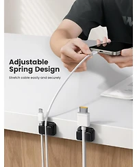 Lamicall 3-in-1 Small Clips for Desk Cable Management, Adhesive Adjustable Holder Charger Wire, Usb Cord