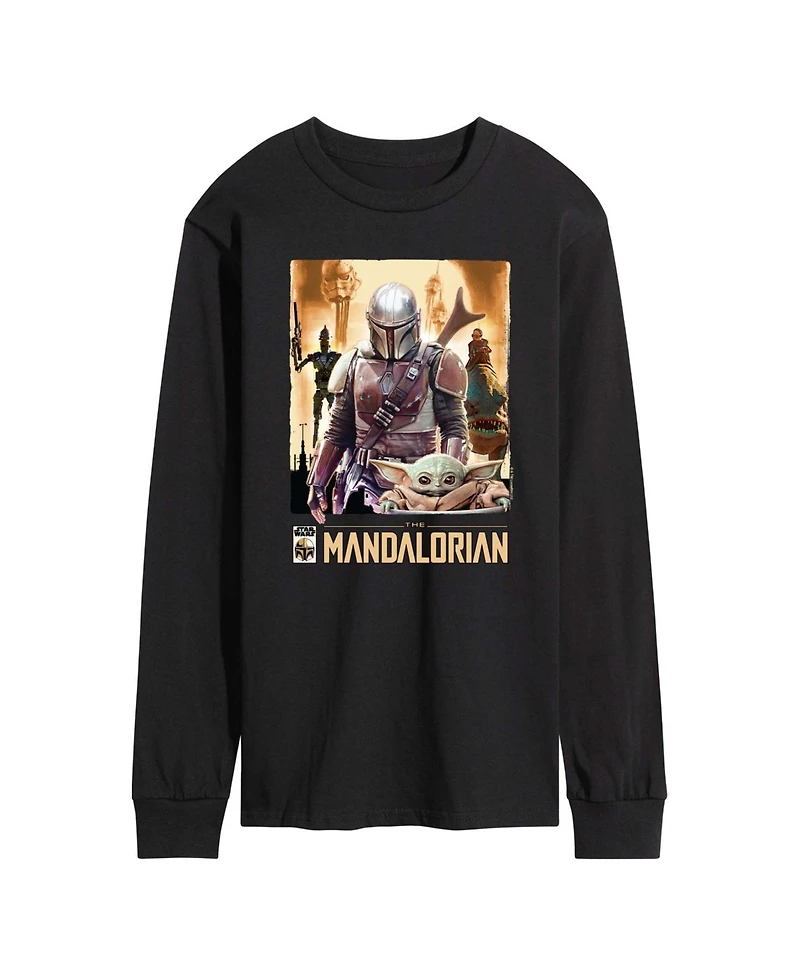 Airwaves Men's The Mandalorian Collage Long-Sleeve Graphic T-Shirt