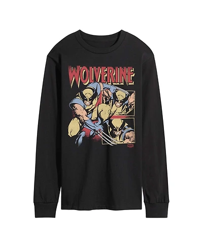 Airwaves Men's Wolverine Vintage Faded Long-Sleeve Graphic T-Shirt