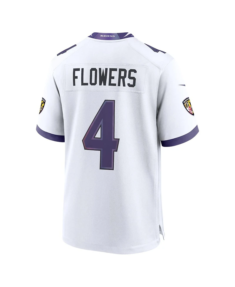 Nike Men's Zay Flowers White Baltimore Ravens Game Jersey
