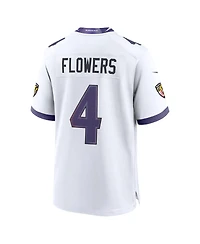 Nike Men's Zay Flowers White Baltimore Ravens Game Jersey