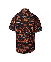 Reyn Spooner Men's Black Cincinnati Bengals Throwback Kekai Print Button-Up Shirt