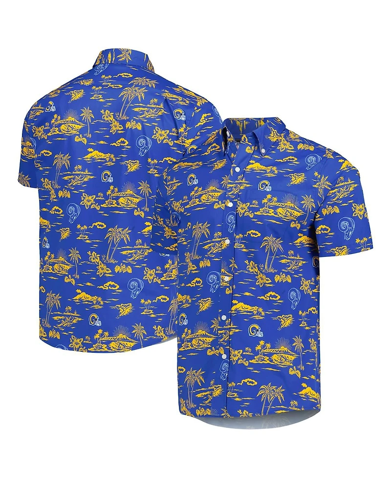 Reyn Spooner Men's Royal Los Angeles Rams Throwback Kekai Print Button-Up Shirt