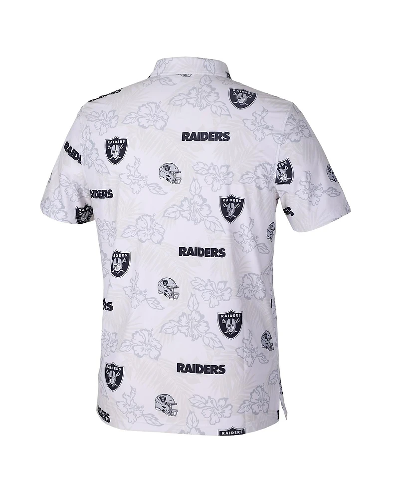 Reyn Spooner Men's White Las Vegas Raiders Pua Performance Game Day Polo Shirt