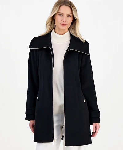 Michael Kors Women's Collared Zip-Front Coat