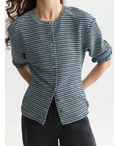 Scotch & Soda Women's and Sweatshirts Stripe Button Down Sweatshirt