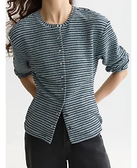Scotch & Soda Women's and Sweatshirts Stripe Button Down Sweatshirt