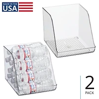 iDesign Clear Plastic Water Bottle Organizer for Fridge