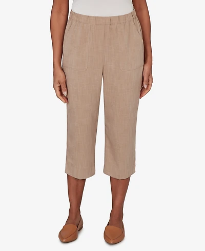 Alfred Dunner Petite Grand Bazaar Textured Pull-On Capris Pants