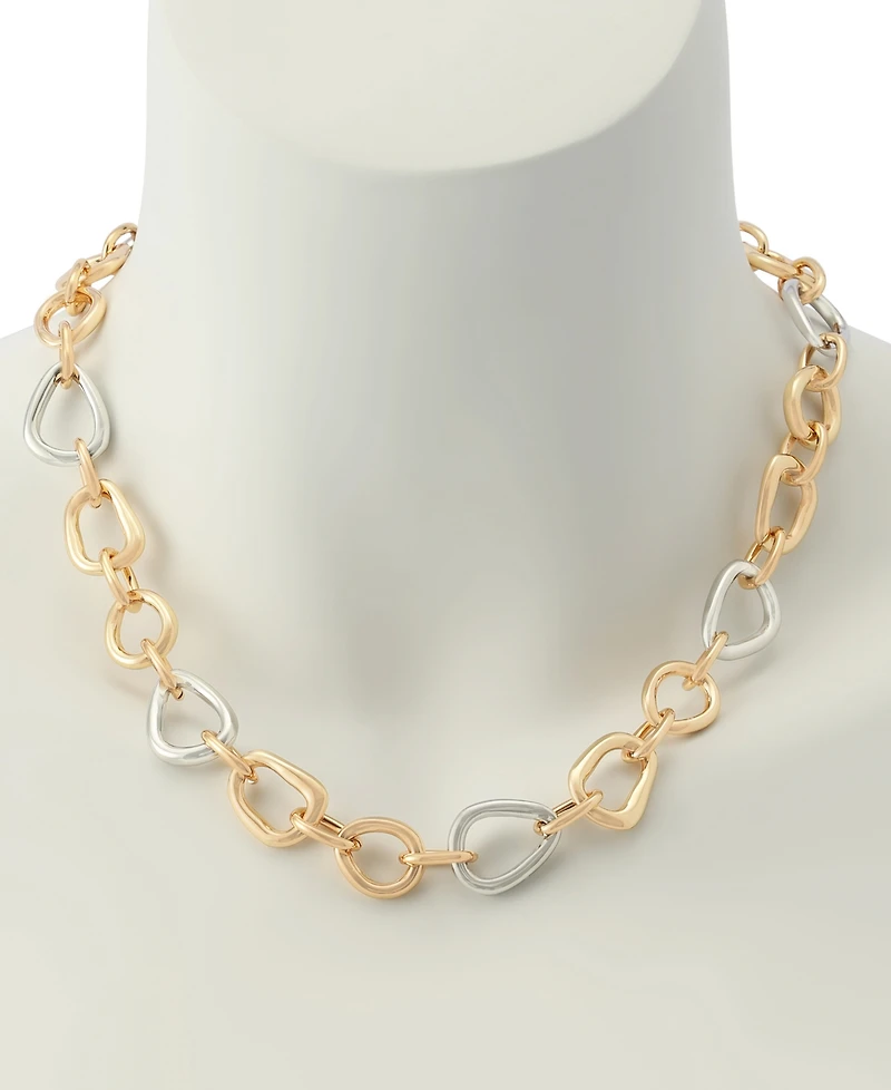 Robert Lee Morris Soho Two-Tone Sculpted Link Collar Necklace