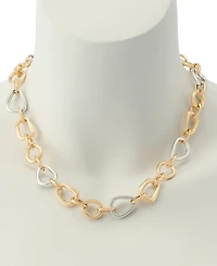 Robert Lee Morris Soho Two-Tone Sculpted Link Collar Necklace
