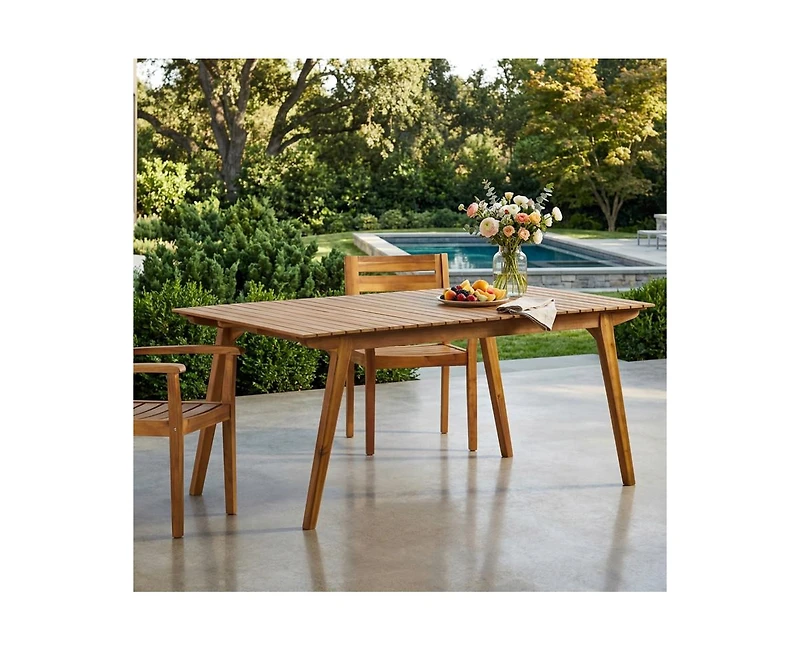 sumyeg Outdoor 69-Inch Solid Wood Dining Table