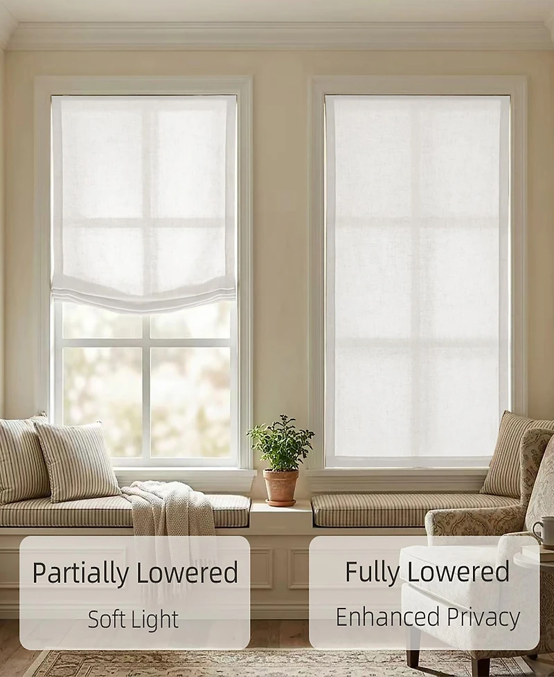 Shadisfy Soft Linen Blend Cordless Relaxed Roman Shade