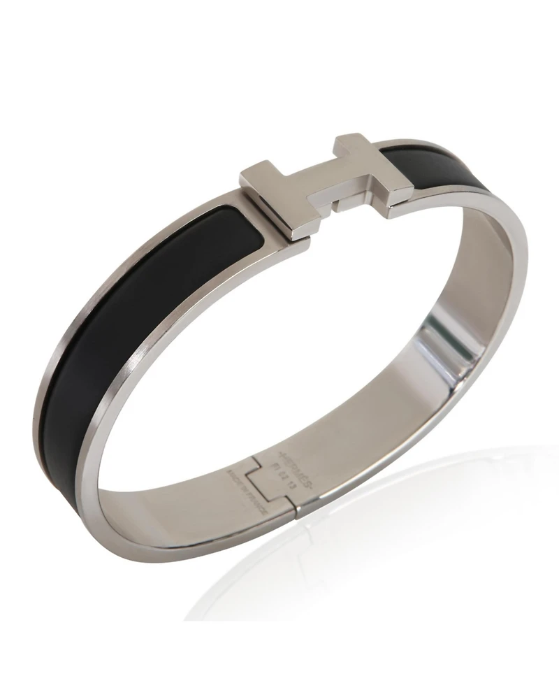 Pre-Owned Hermes Clic Hh In Noir Mat Bracelet