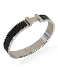 Pre-Owned Hermes Clic Hh In Noir Mat Bracelet