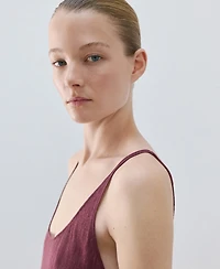 Mango Women's Knit Linen-Blend Dress