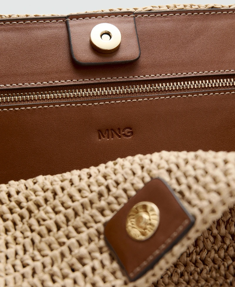 Mango Women's Natural-Fiber Tote Bag