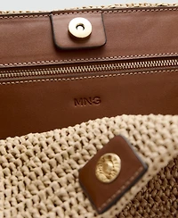 Mango Women's Natural-Fiber Tote Bag