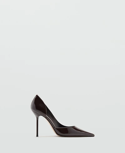 Mango Women's Asymmetrical Patent Leather Court Shoes