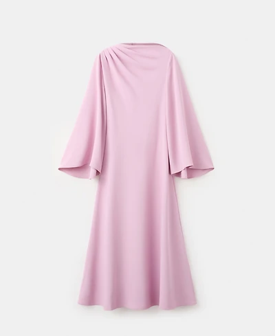 Mango Women's Flared-Sleeve Satin Dress