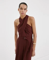 Mango Women's Belt Wrap Jumpsuit