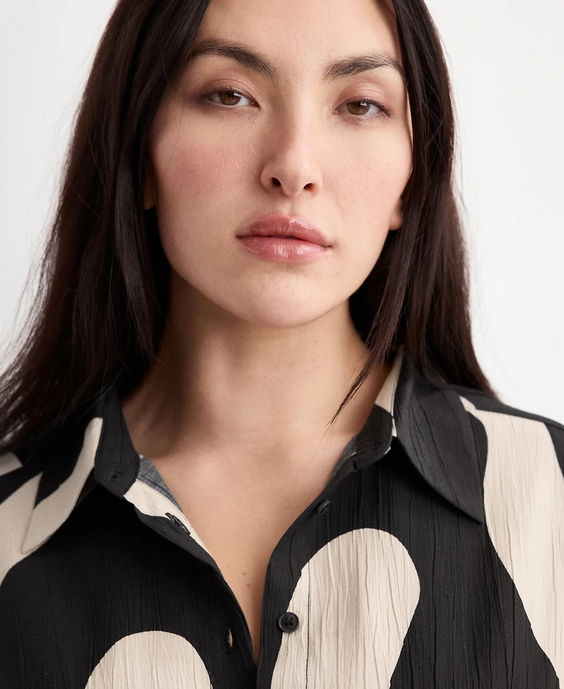 Mango Women's Long Printed Shirt Dress