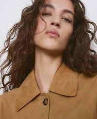 Mango Women's Chest-Pocket Suede Jacket