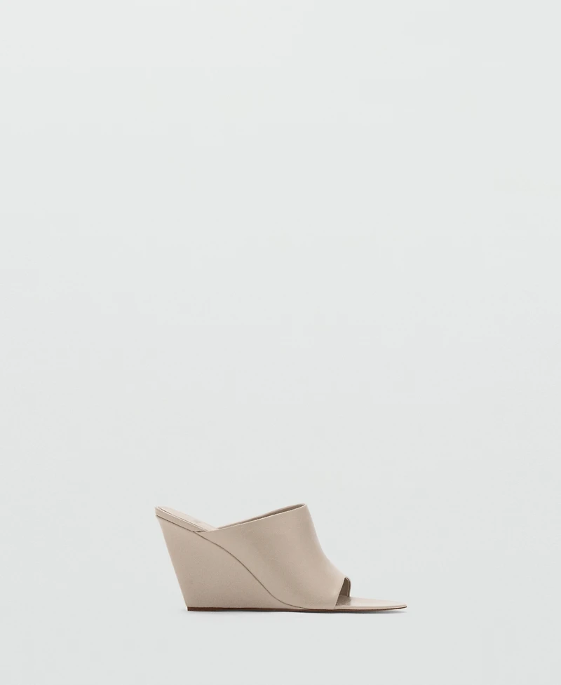 Mango Women's Leather Wedge-Heel Sandals