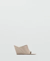 Mango Women's Leather Wedge-Heel Sandals