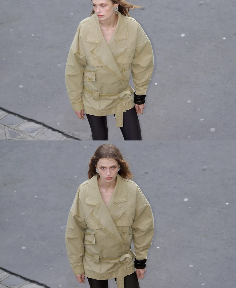 Mango Women's Belted Lapel Parka Coat