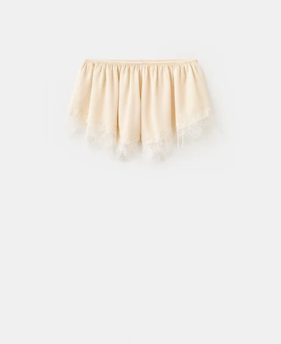Mango Women's Satin Lace Shorts